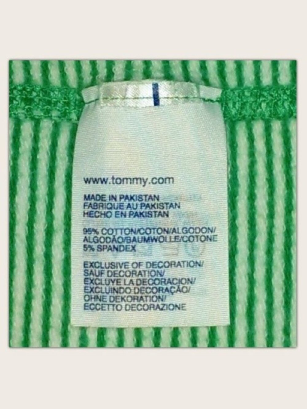 Tommy Hilfiger Half Zip Pullover Sweatshirt Green & White Stripes - Women's L ? - Picture 8 of 8